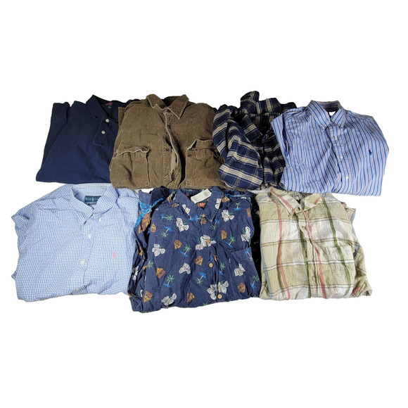 Vintage Shirts Lot Mens Gray Blue Button Down Collared Workwear Business Shirt - Picture 2 of 11